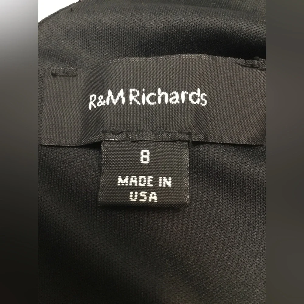 R&M Richards Black Dress with Silver Embroidery